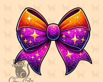 Fall Bow PNG, Halloween PNG, Coquette Bow, Cute Halloween, Sparkly, Fall PNG, Digital Download