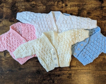 Hand Knitted Baby Cardigans and Hat by Nana Variety of Sizes