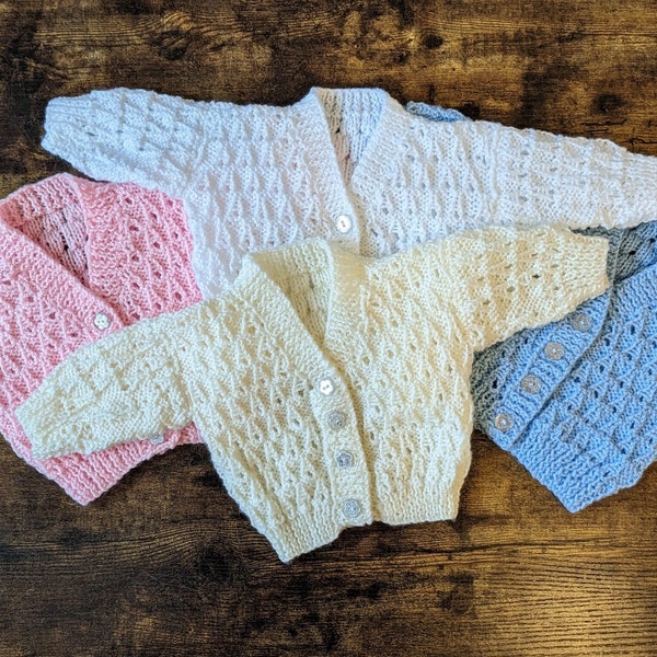 Hand Knitted Baby Cardigans and Hat by Nana Variety of Sizes