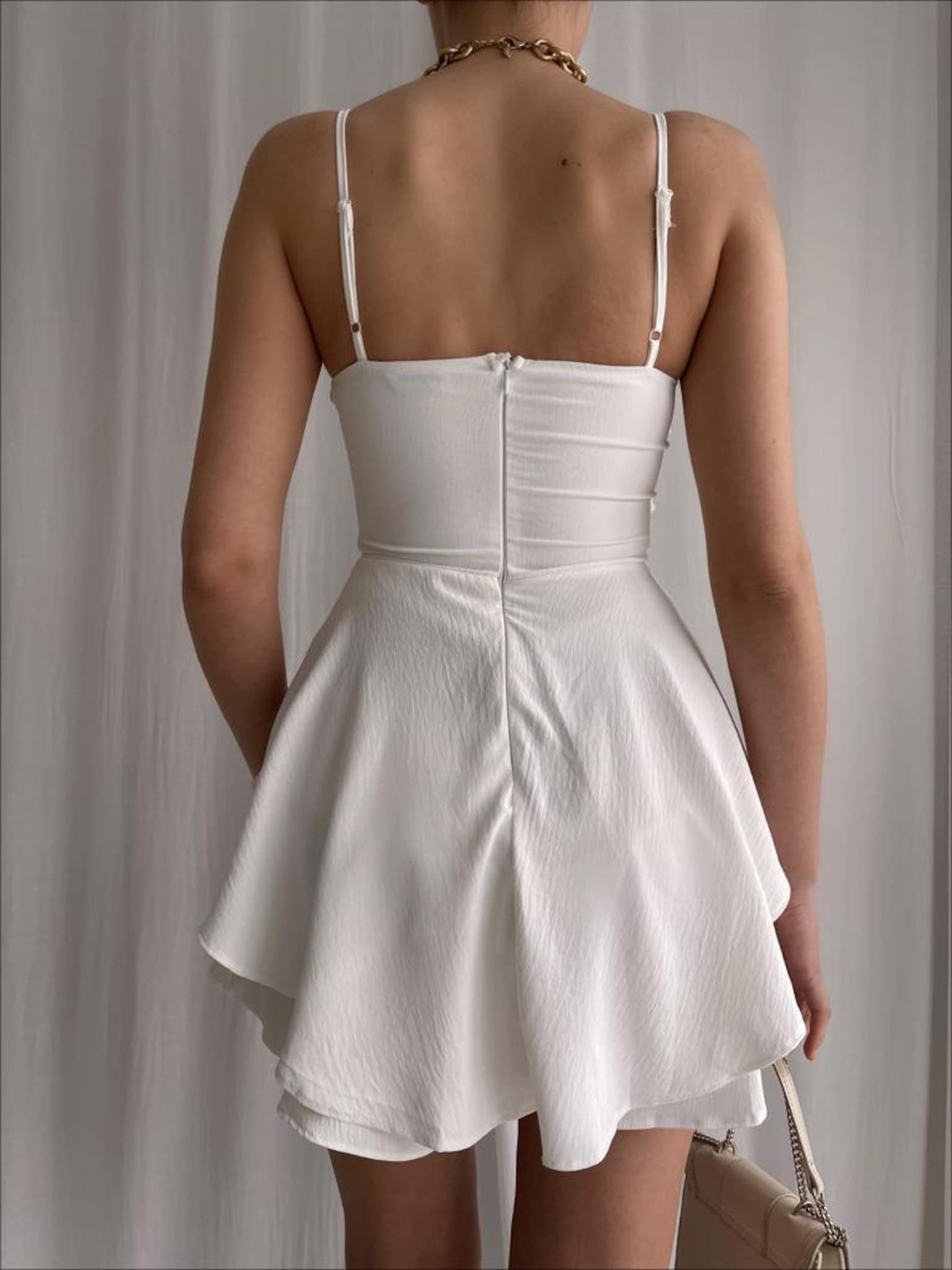 String Strap Dress Mini Short Skirt Dressno Seethrough Etsy