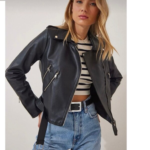 Leather Jacket Women - Etsy