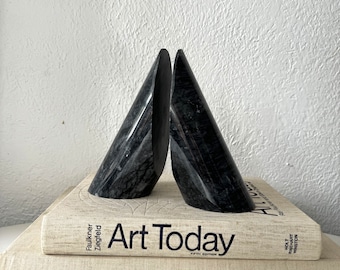 Pair of solid marble slanted bookends | Set 2