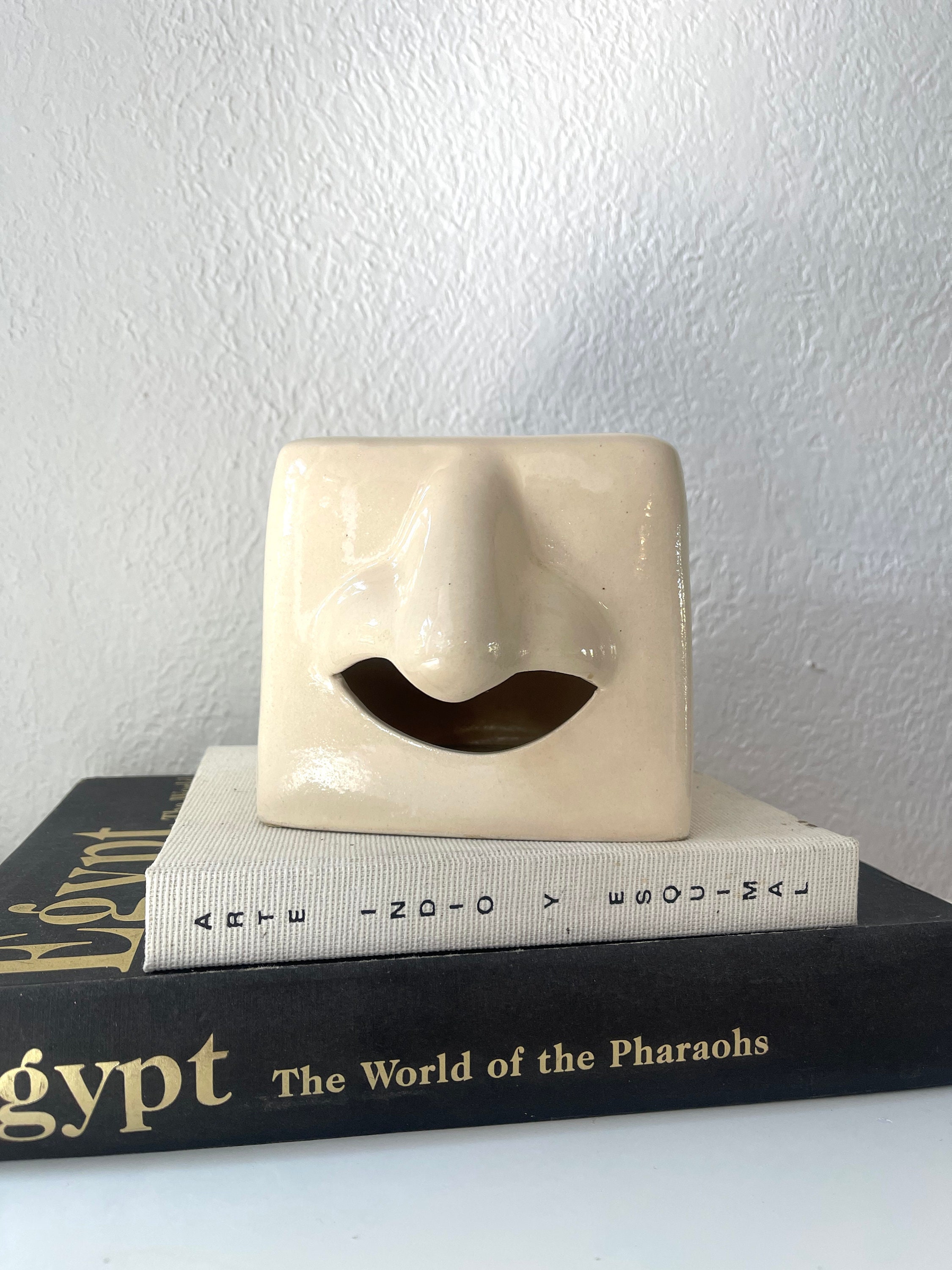 Art Deco Ceramic Nose Kleenex Holder Etsy