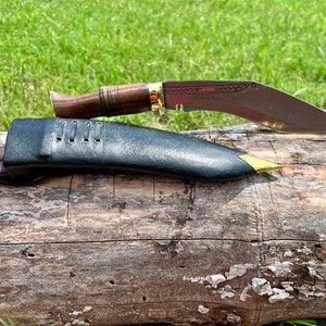 8 Inch Handmade Nepali Khukuri, Hand Forged Machete with Handmade Sheath, Highly Polished Custom Ghurka Blade