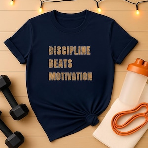 Discipline Beats Motivation Gym tee, Unisex Workout Tee, Motivational Saying, Fitness Apparel, Fun T-Shirt