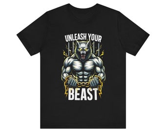 Unleash Your Beast Gym T-Shirt | Gym Clothes for Men and Women | Gymwear | Fun Gym Outfit | Gym Gear | Workout Clothes | Gift for him or her