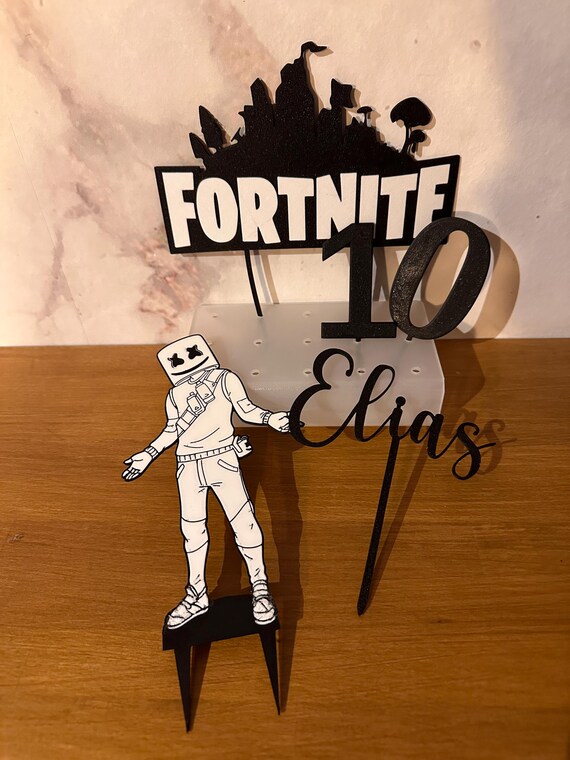 Fortnite Torten Topper Set personalisiert mit Name & Alter – Geburtstag Cake Topper Gaming Deko