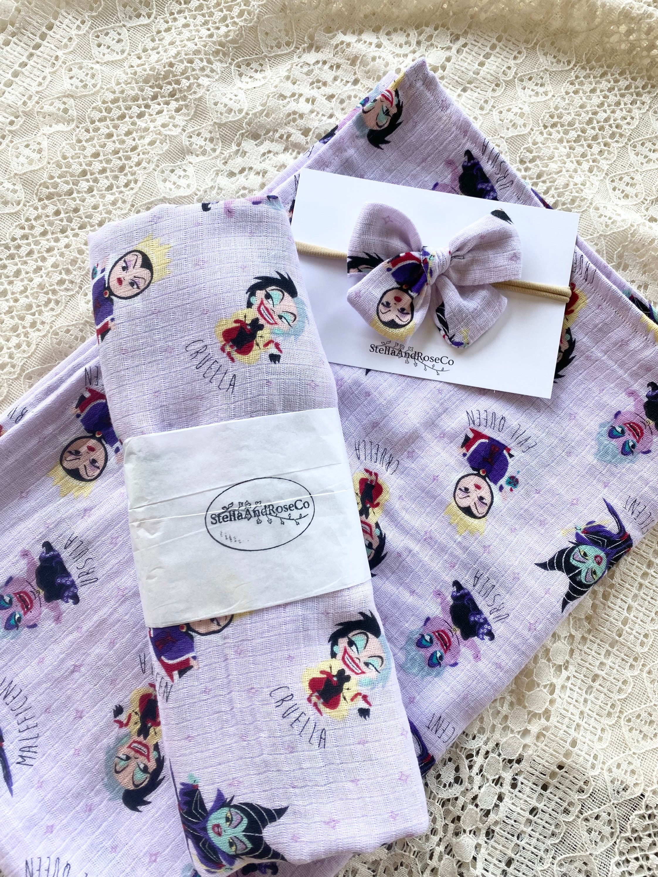 Disney Vilians Swaddle Blanket, Disney Muslin Swaddle Blanket, Swaddle Blanket, Muslin Swaddle, Baby Shower Gift, Disney Nursery