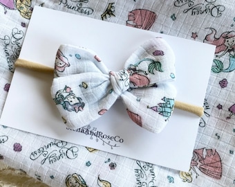 Disney Princess, Disney, Disney Muslin Baby Bow, Muslin Princess Print, Baby Shower Gift, Nursery Gift, Disney Nursery