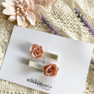 Flower Baby Headband, Newborn Baby Headband, Pink Flower Baby Bow, Newborn Baby Photos, Rose Bud Hair Clips