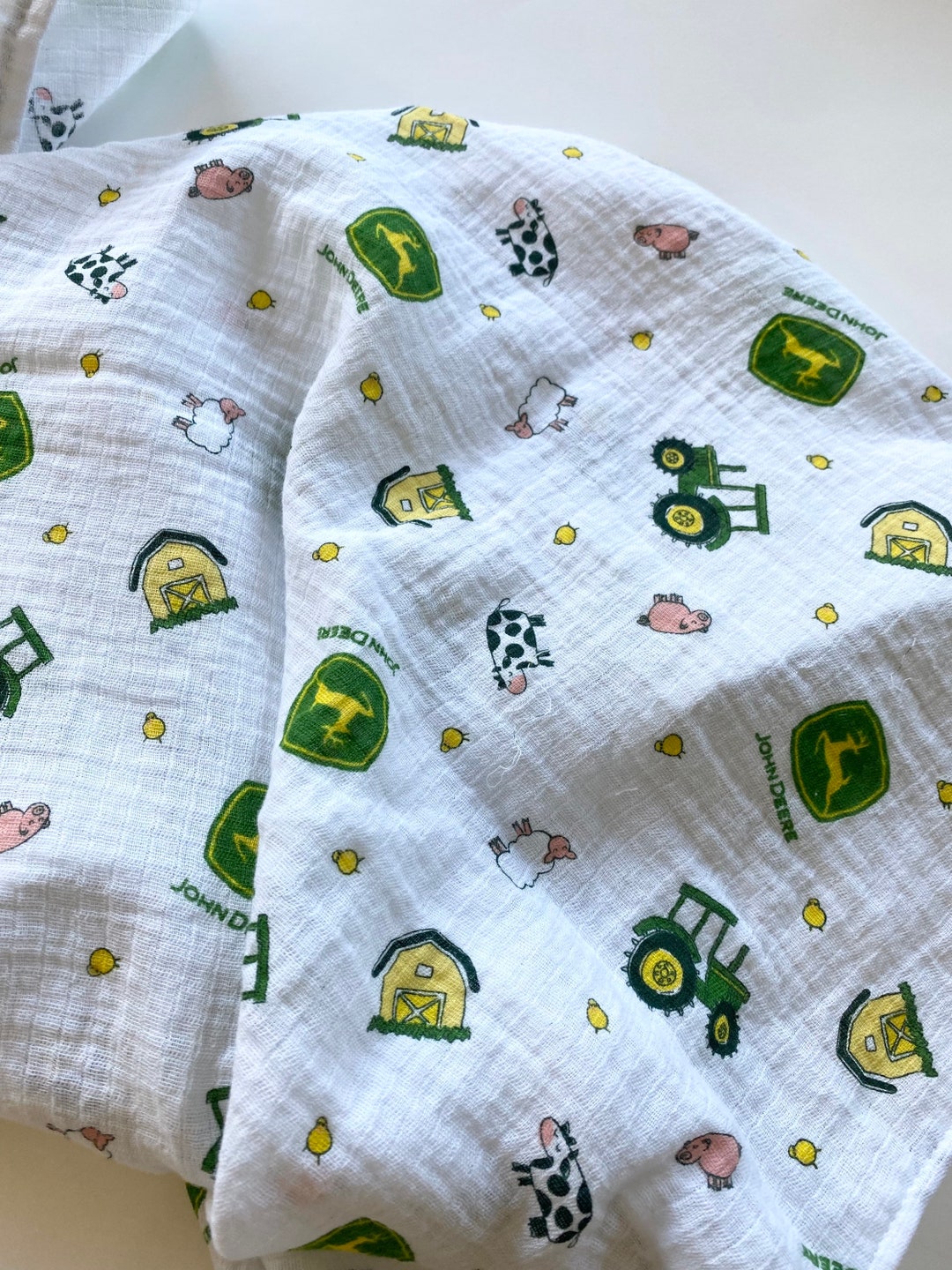 John Deere Swaddle Blanket, John Deere Muslin Swaddle Blanket, Swaddle