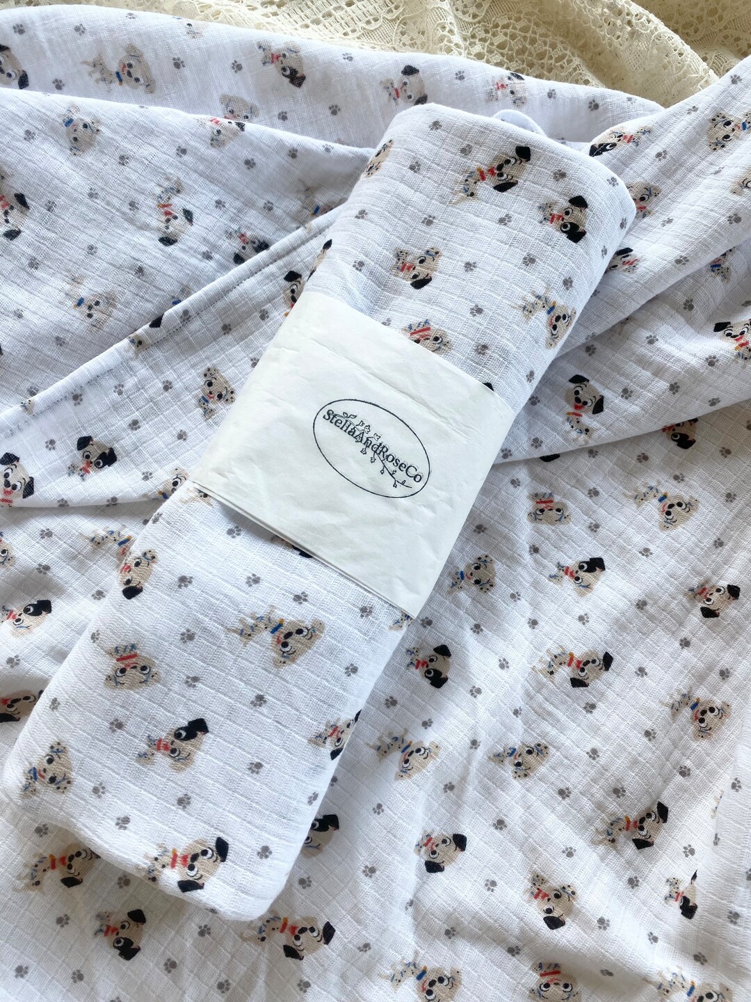 101 Dalmatians Baby Swaddle, Disney Muslin Swaddle, Dalmatian Baby Swaddle, Neutral Disney Baby