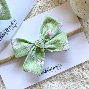 Bunny Baby Headband, Easter Baby Bows, Pastel Bunny Baby Headband, Easter Hair Bows, Bunny Hair Bows