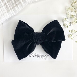 Black Velvet Bow, Velvet Bow, Velvet Hair Bow, Velvet Baby Bow, Velvet Baby Headband, Newborn Velvet Bow
