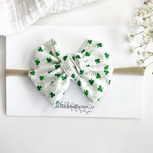 Shamrock Baby Bow, St. Patrick’s Day Baby Headband, Newborn Shamrock Hair Bow, St. Patrick’s Day Hair Bow, Matching Hair Bows, St.Patrick&#39;s