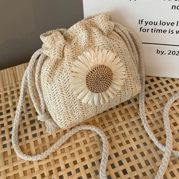 Floral Straw Bag - Etsy