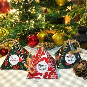 Boîte-cadeau de Noël, ornements de Noël imprimables, ornements d'arbre de Noël, boîte à bonbons, boîte à biscuits, boîte de faveur, boîte à friandises, emballage cadeau
