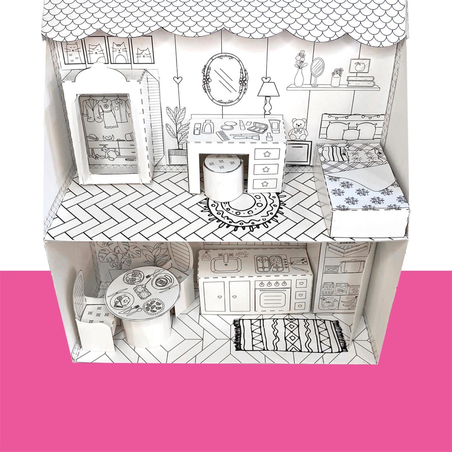 Printable Delux Paper Dollhouse, Paper Craft Set. Instant Download ...