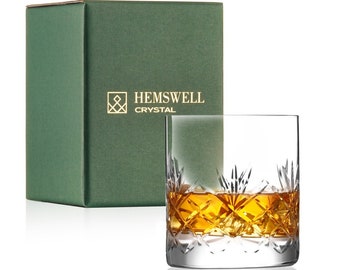 Cut Crystal Glenrigg Single Whiskey Tasting Glass Tumbler with Presentation Box