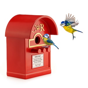 Post Box Bird House for Small Birds, Traditional Letterbox Design, Perfect for Robins, Wrens, Finches, Blue Tit and Sparrows