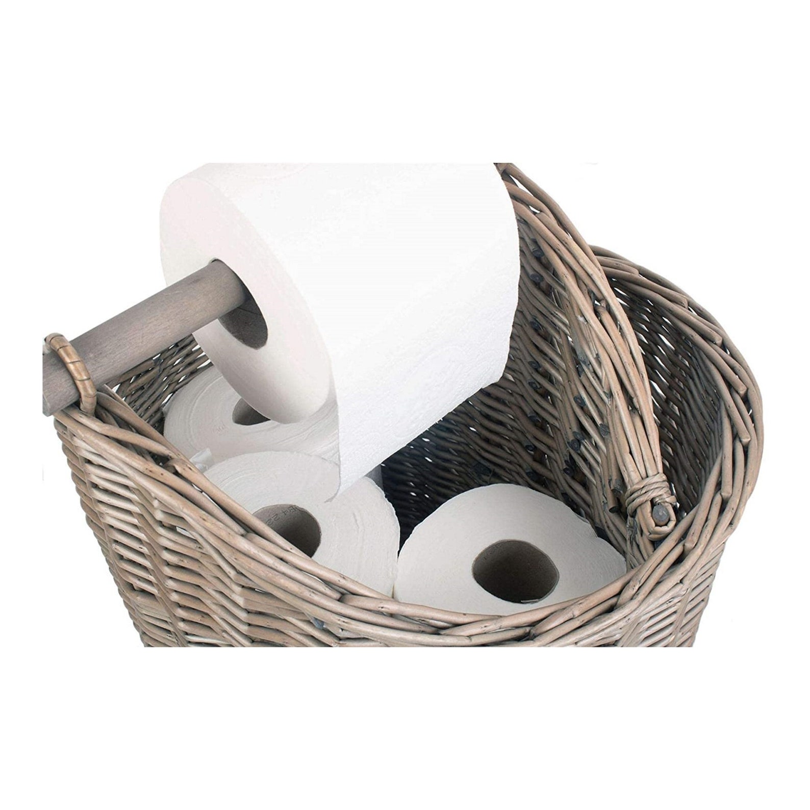 Wicker Toilet Roll Holder With Storage Basket Antique Style Etsy UK