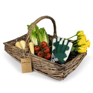 Willow Gardening Basket , Traditional Garden Trug, Flower and Vegetable Basket