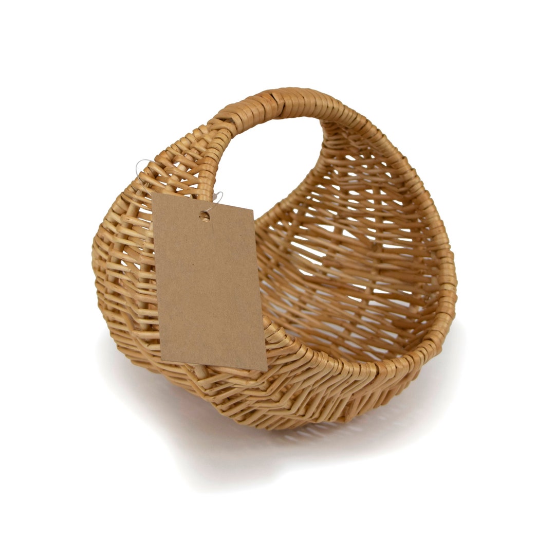 Egg Collecting Basket Buff Natural Willow Basket Mushroom Etsy