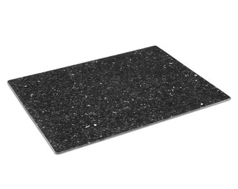 Non-slip Glass Chopping Board Kitchen Worktop Saver in Black Granite