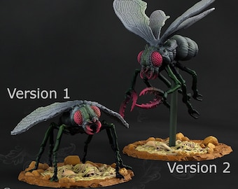Moscas Gigantes (2 versiones) | Miniatura impresa en 3D para pintar, rol, DnD y Pathfinder | Insecto de 50 mm | PrintYourMonsters