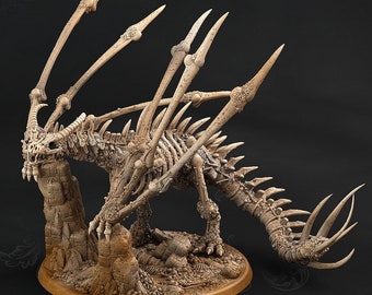 Bones Dragon 2 Versions | 3d Printed Miniature for Painting, Tabletop Game, DnD, Pathfinder, Zombicide | Land of Bones | PrintYourMonsters