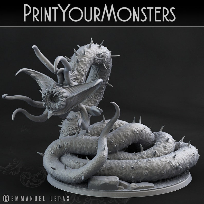 Neothelid Mini Neothelid | 3d Printed Miniature for Painting, Tabletop Game, Dnd ...