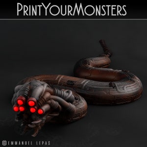Sentinel Viper | 3d Printed Miniature for Painting, Tabletop Game, DnD, Pathfinder | Giant Snakes | PrintYourMonsters