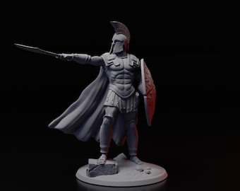 Hoplite Army Chief | 3d Printed Miniature for Painting, Tabletop Game, DnD, Pathfinder | Miniature 25mm | Clynche