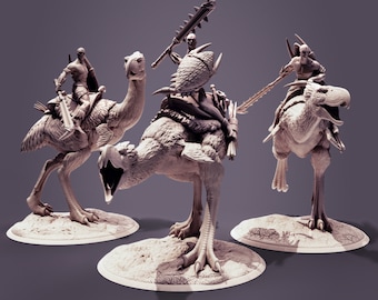 Kelenken with/without rider | 3d Printed Miniature for Painting, Tabletop Game, DnD, Pathfinder | Tomb of Annihilation | Clynche