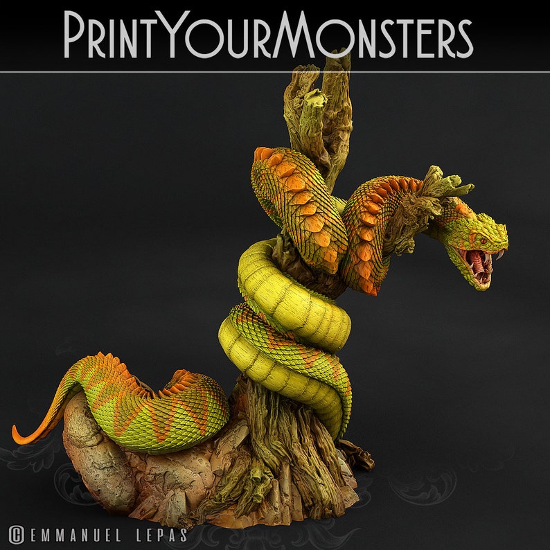 Asp Snake Pathfinder Legendary Rattlesnake | 3d Printed Miniature for Painting, Tabletop ...