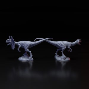 Dilophosaurus | 3D-gedruckte Miniatur zum Malen, Rollenspiel, DnD, Pathfinder | Dinosaurier 25mm | Grab der Vernichtung | Clynche