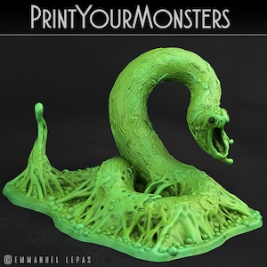 Viper Ooze | 3d Printed Miniature for Painting, Tabletop Game, DnD, Pathfinder | Giant Snakes | PrintYourMonsters