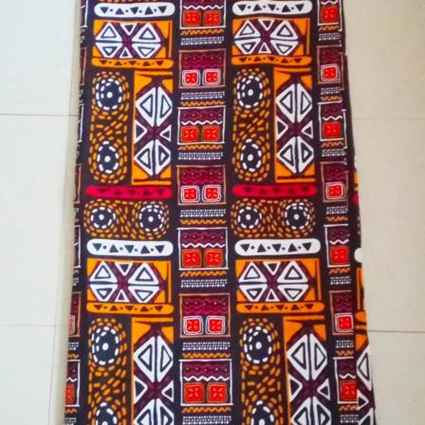 Schwarzer Bogolan Afrikanischer Stoff mit seinen geometrischen Mustern / Stoffgutschein verkauft von 50 X 120 cm, 1 Yard, 3 Yards oder 6 Yards