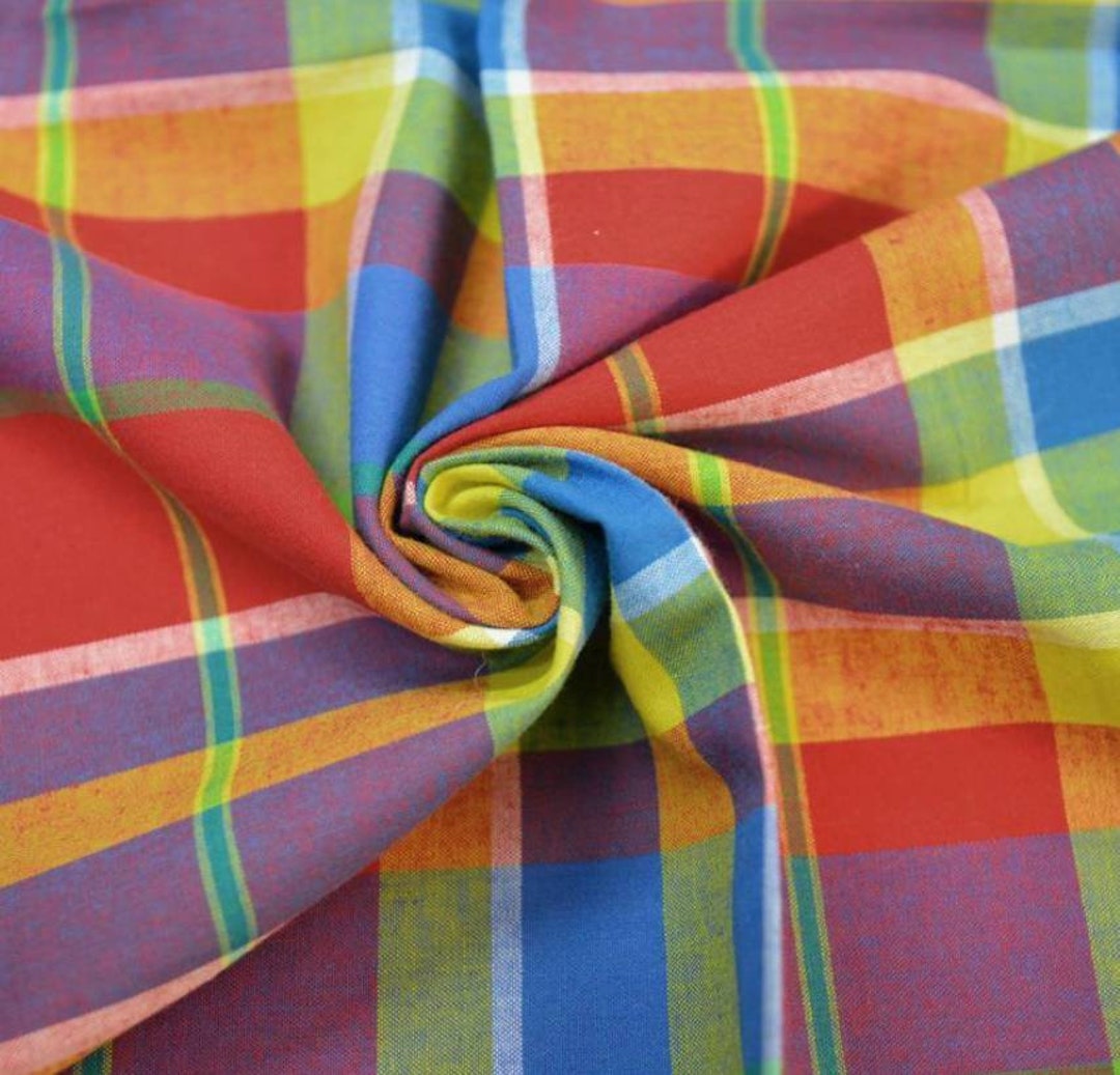 Madras Cotton Fabric Number 30 of 100 Cm X 140 Cm/ Fabric Sold by 1 or