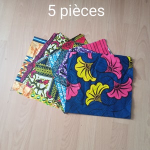 Coupon Lot Tissu Wax Imprimé Africain 100% Coton 50 x 25 cm 3/5/7/10 pièces Couleurs Aléatoires Patchwork Quilting Couture Masque Mercerie image 4