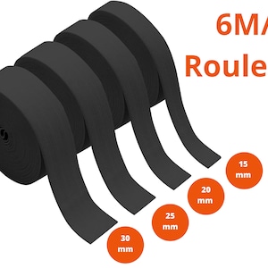 Ruban élastique 6 Mm, Noir COUTURE ACADÉMIE