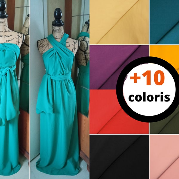 Robe Longue Infinity Demoiselle d'Honneur | Robe Mariage Fluide Bohème Chic Disponible en 18 Coloris