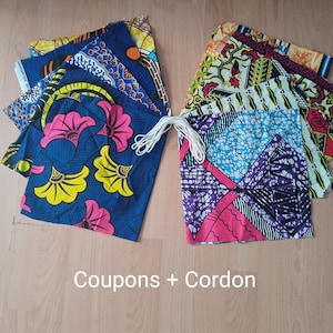 Coupon Lot Tissu Wax Imprimé Africain 100% Coton 50 x 25 cm 3/5/7/10 pièces Couleurs Aléatoires Patchwork Quilting Couture Masque Mercerie image 7