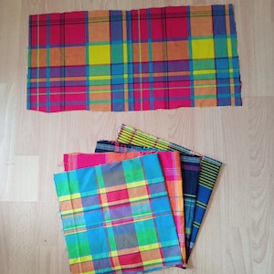 Cupón Lote Madras Tela 100% Algodón 50 x 25 cm 3/5/7/10 piezas Colores Aleatorios Patchwork Acolchado Alta Costura Máscara Mercería