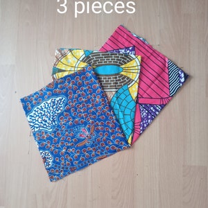 Coupon Lot Tissu Wax Imprimé Africain 100% Coton 50 x 25 cm 3/5/7/10 pièces Couleurs Aléatoires Patchwork Quilting Couture Masque Mercerie image 3