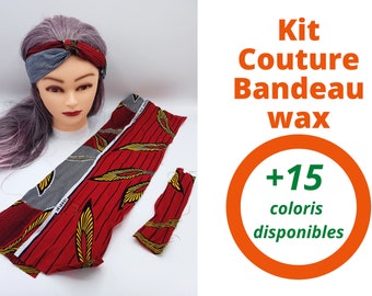 Kit Couture DIY Bandeau Croisé en Wax| Kit Prêt à Coudre Headband| Coffret Couture Débutant Accessoire Pagne Africain| Idée Cadeau Noël