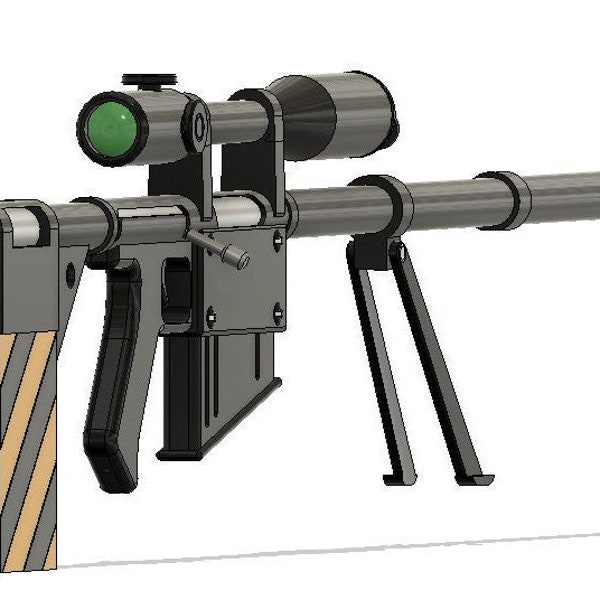 Gurren Lagann Yoko Littner sniper rifle STL for 3D printing