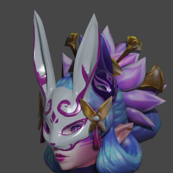 League of legends Spirit blossom Evelynn inspired Mask STL for 3d printing