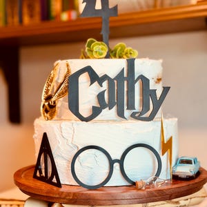 Personalized Wizard Cake Topper, Custom Name and Age Birthday Topper