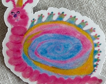Autocollant coloré pour journal : Créature escargot fantaisiste